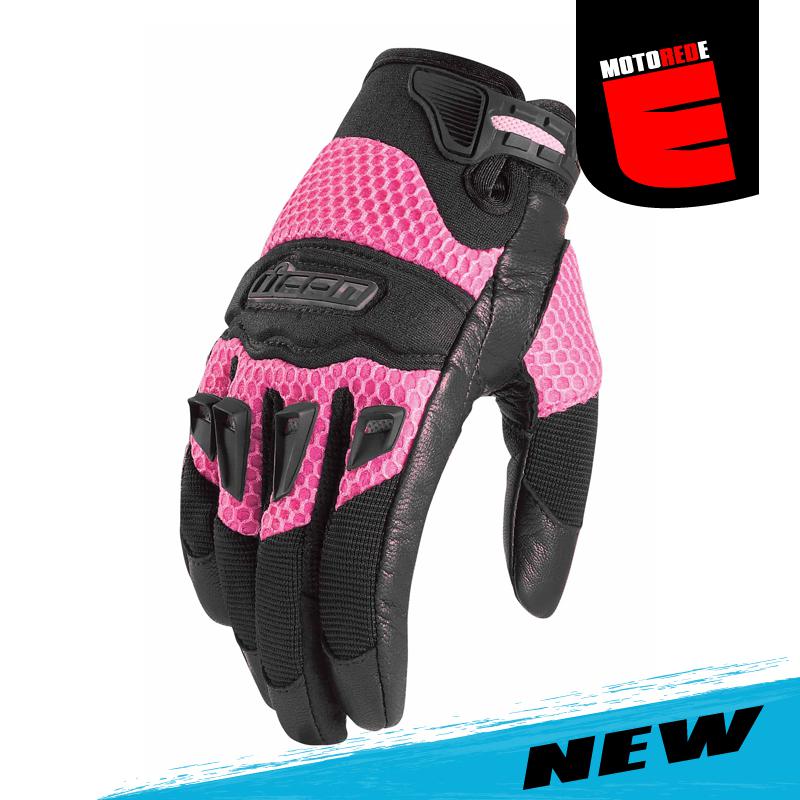 Icon womens twenty-niner 29er motorcycle riding glove pink black small sm s