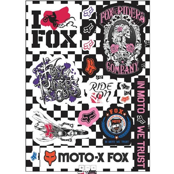 Fox racing decal mx motocross fox moto doll sticker sheet kit monster 14493-582
