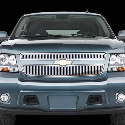 Chevy tahoe 07-13 except hybrid vertical billet polished stainless grill add-on