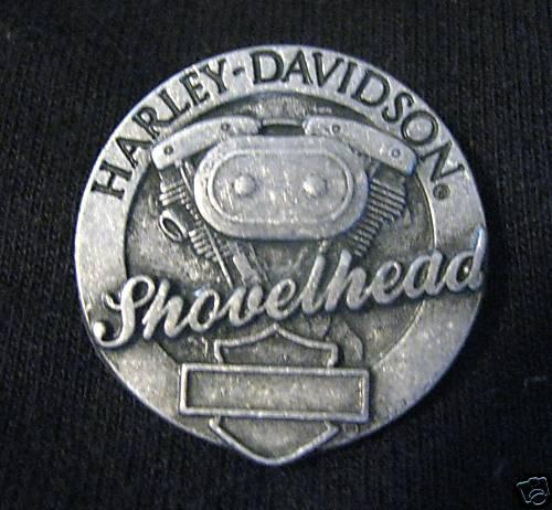 Harley-davidson shovelhead motor biker pin old skool
