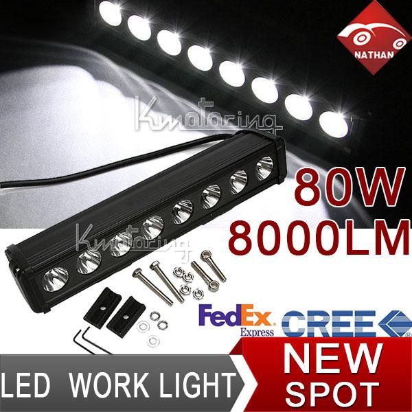 80w 8000lm cree led spot work light offroad lamp car pickup boat mining cab awd