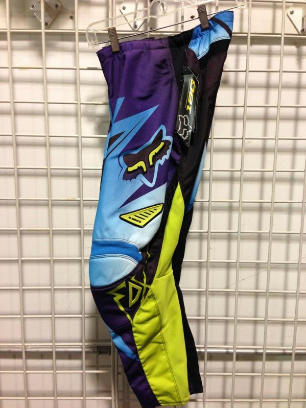 Fox racing youth 180 costa pants blue 28" size new w/tags no reserve auction