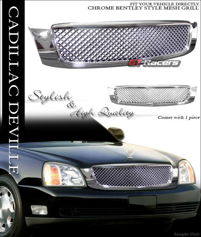 Chrome luxury mesh front hood bumper grill grille 2000-2005 cadillac deville