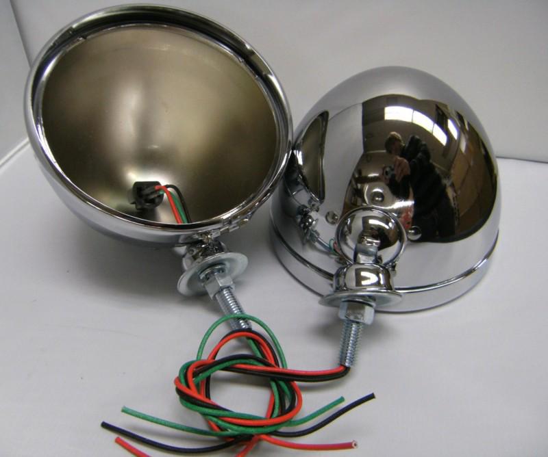 Dietz 7" chrome head light buckets assy pair