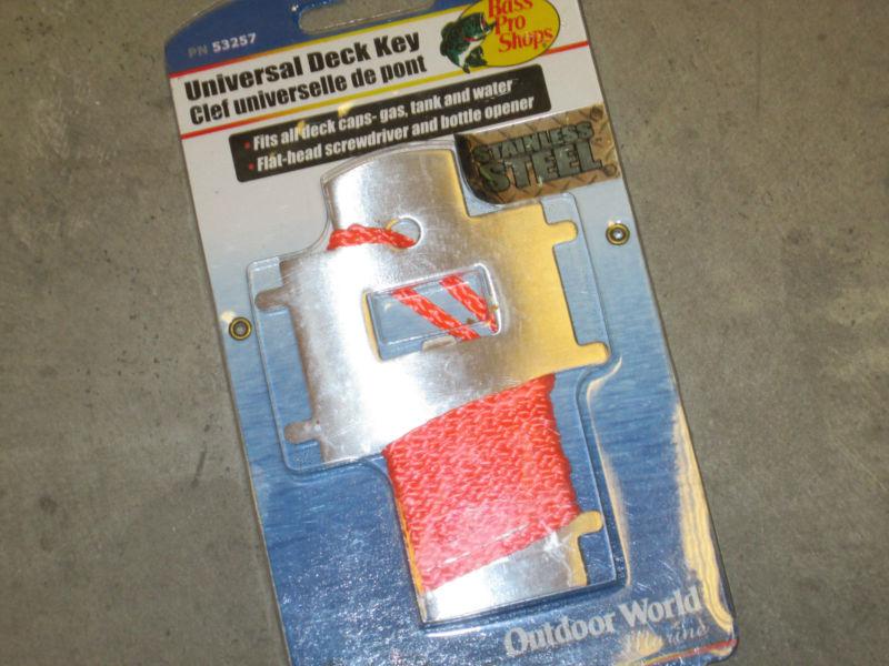 New bass pro shops shoreline marine pn 53257 universal deck key marine w/lanyard