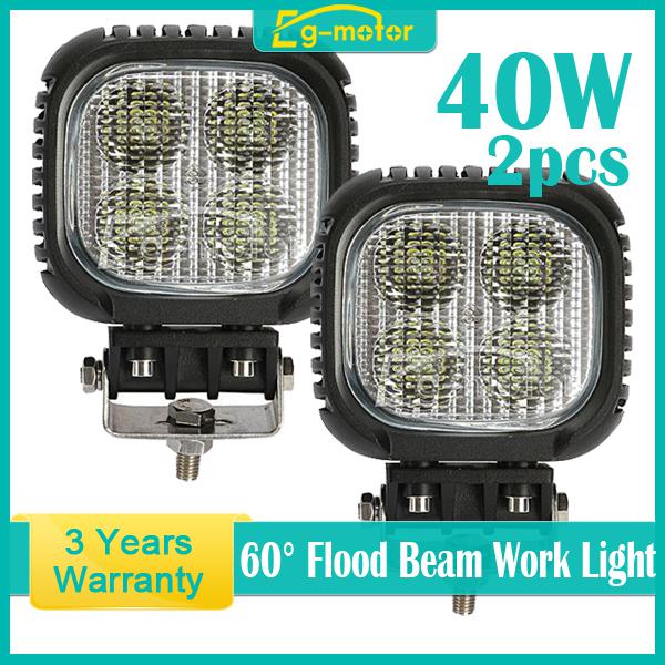 2x 40w cree led flood work light offroad lamp car truck jeep boat mining suv 4wd