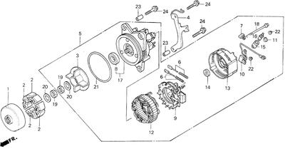 1998 honda gl1500 gl 1500 goldwing factory oem alternator stator free shipping