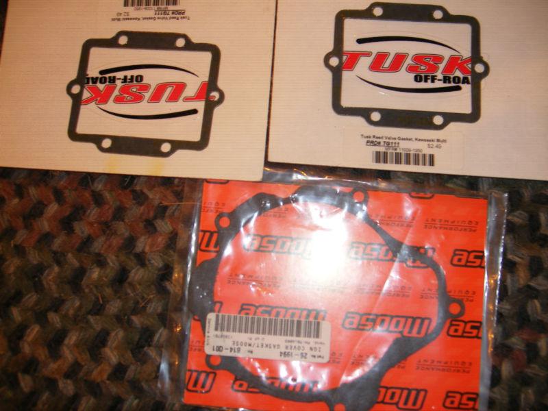 Kx 250 gaskets (2) intake (1) ignition cover new in pkg  kawasaki