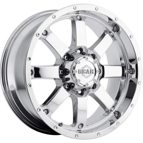 20x10 chrome gear alloy big block (726c) wheels 5x5.5 5x150 -19 lifted dodge