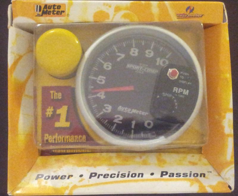 Autometer 3904 sport comp monster shift-lite tachometer 0-10000 rpm 5" analog