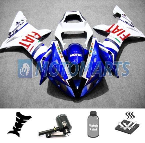 Bundle inj fairing kit w/ brake fluid reservoir for yamaha yzf 1000 r1 02 03 ah