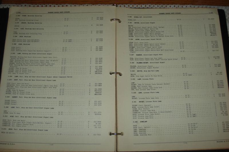 Buy 1955 RAMBLER PARTS BOOK ORIGINAL AMC NUMBERS LIST CATALOG SERIES ...