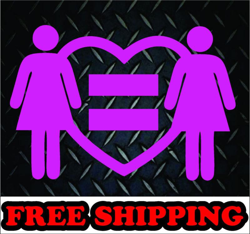 Gay rights heart*vinyl decal sticker  car truck man women funny lesbian