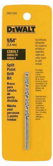 Dewalt tools dew dw1209 - drill bit, cobalt - split point; wood, metal or pla...