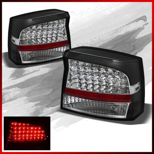 06-08 charger black led tail lights rear brake replacement upgrade direct fit