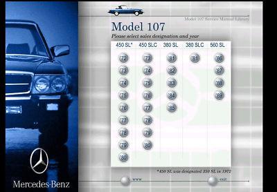 Mercedes-benz r107 c107 fractory service repair manual sl-class 1972-1989