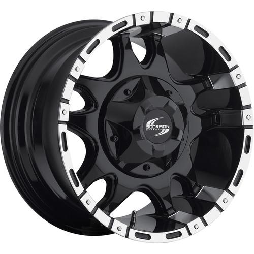 20x9 black scorpion sc7 wheels 6x5.5 +12 gmc k-2500 pickup 6 lug k-1500