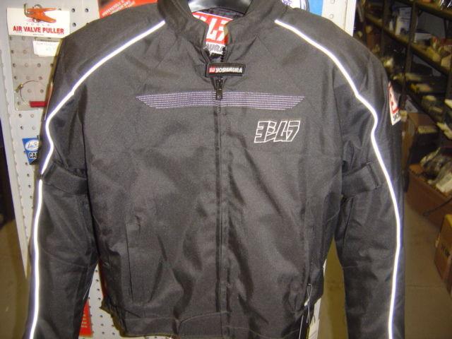 New yoshimura course textile black motorcycle jacket-size small w/ armor