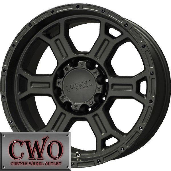 17 black v-tec raptor wheels rims 5x139.7 5 lug dodge ram durango dakota ford