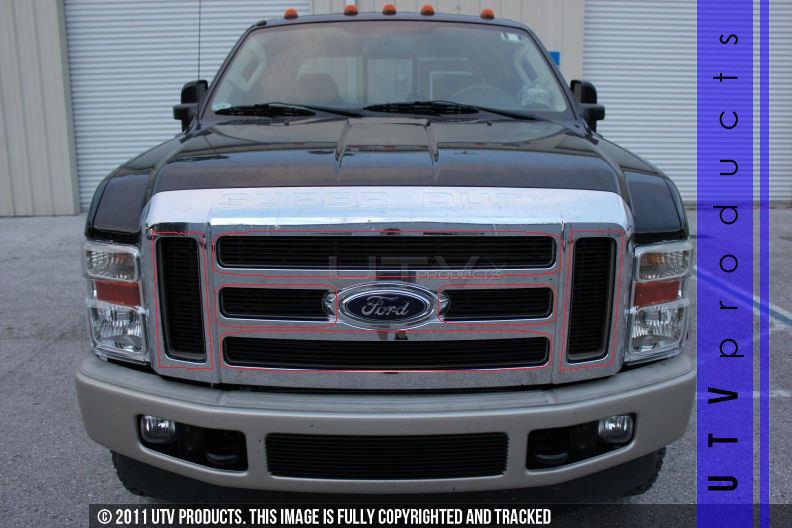 2008 - 2010 ford f250 & f350 super duty 6pc upper black billet grille 08 09 10