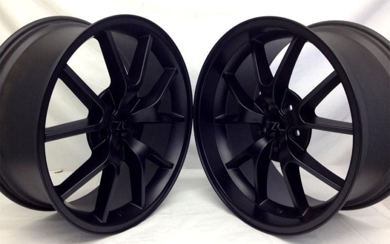 Matte black mustang fr500 wheels 20x8.5 & 20x10 2005+ 20" deep dish 20 inch rims
