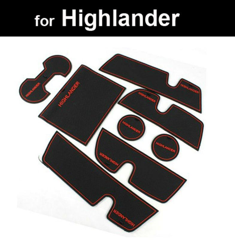 For highlander 2007 08 09 10 2011 silicon non-slip interior door/cup mat- red