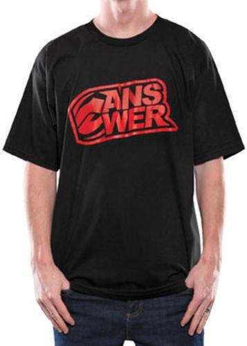 New answer core adult tee/t-shirt, black/red, large/lg