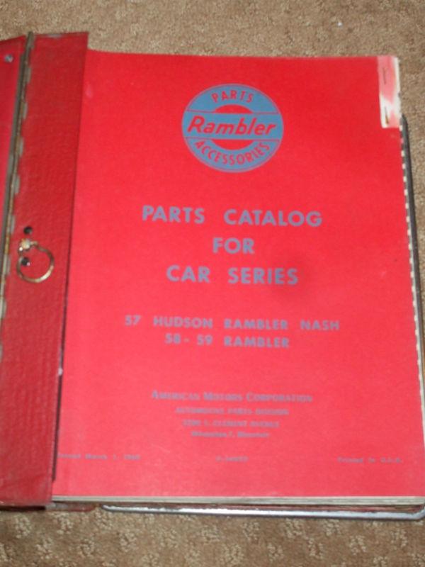 Factory rambler parts binder for 1957 hudson rambler nash & 1958-1959 rambler...