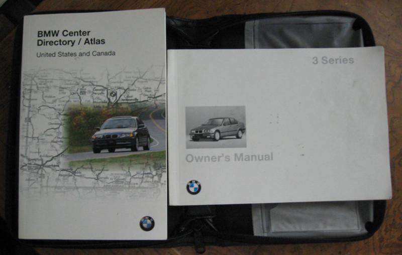 1996 bmw 3 series owner's manual with black zip case