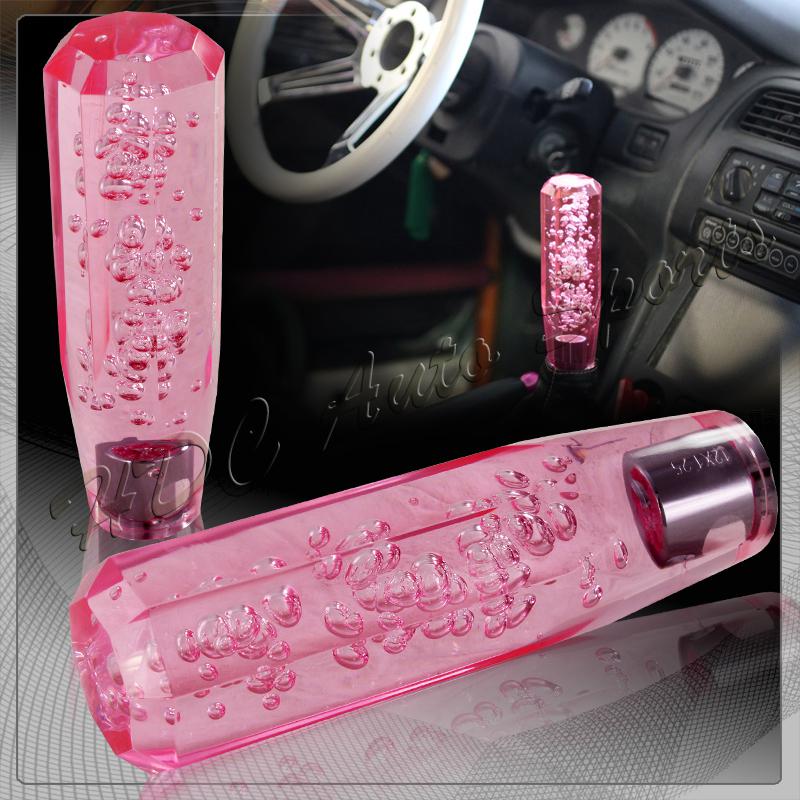 Universal 150mm octagon bubble gear stick shift shifter screw on knob - pink