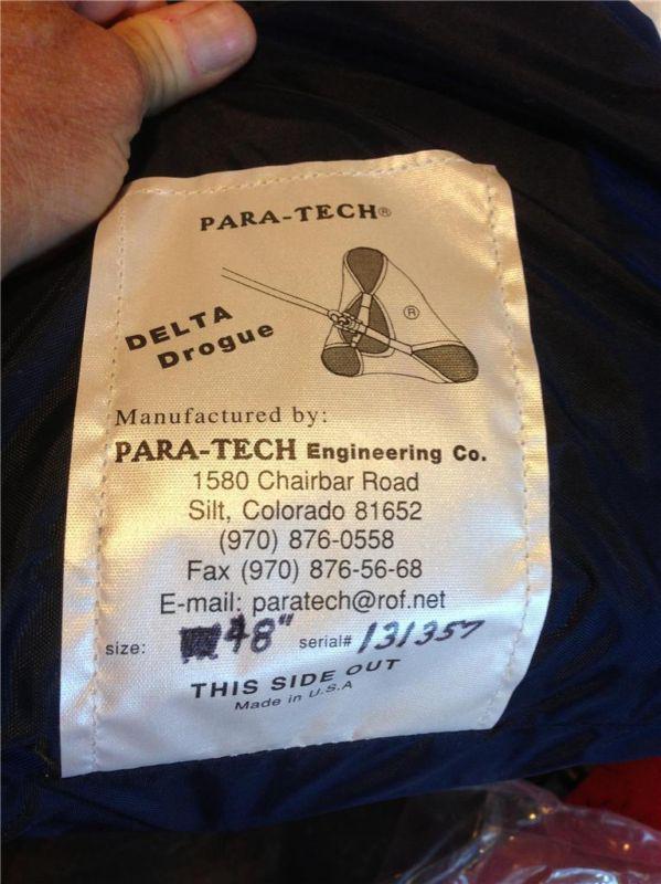 Para-tec 48"delta drogue w/carry pouch,directions,new!!!!!