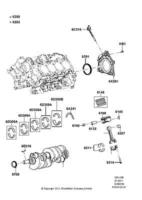 Cu7z6d309b bearing crankshaft main 12 mustang