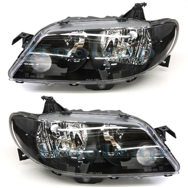 02-03 protege5 hatchback headlight black bezel headlamp left right side set pair