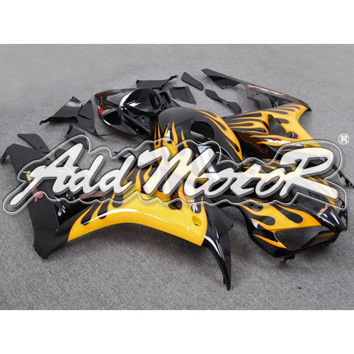 Injection molded fit fireblade cbr1000rr 06 07 yellow flames black fairing 16n69