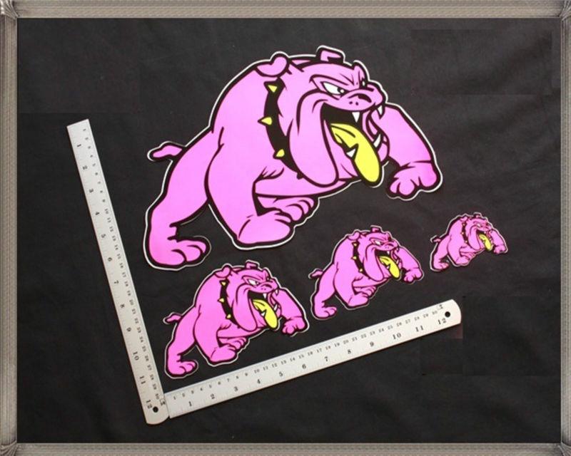 A81 bull-dog 4 stickers set (pink color and right-pointing)