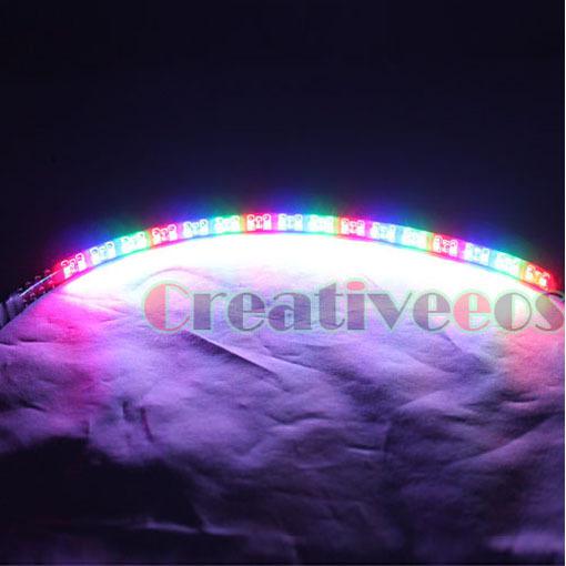 2x 30cm 12" black 32leds smd led scanner strobe flash strip light multi color