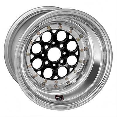 Weld racing magnum import drag black anodized wheel 15"x3.5" 4x100mm bc set of 2