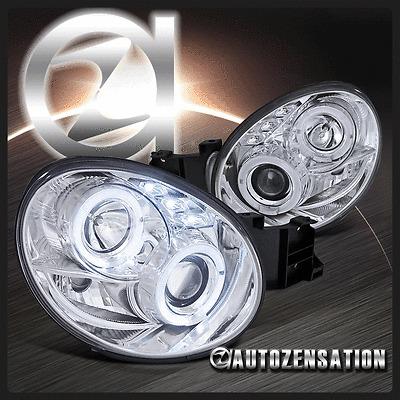 02-03 subaru impreza wrx chrome halo led drl projector headlights