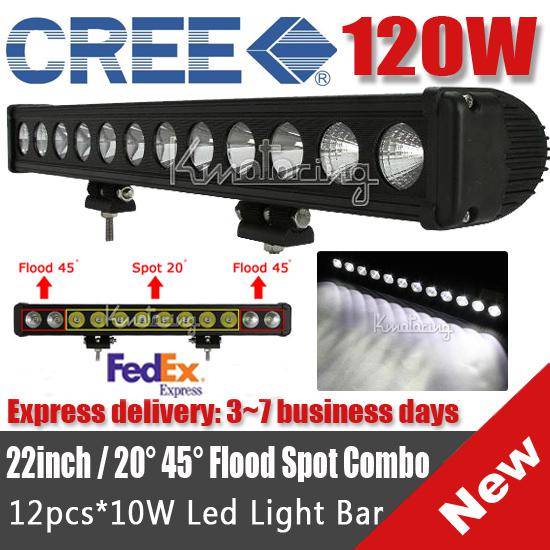 22" 120w single row spot flood combo cree led work light offroad lamp car pickup