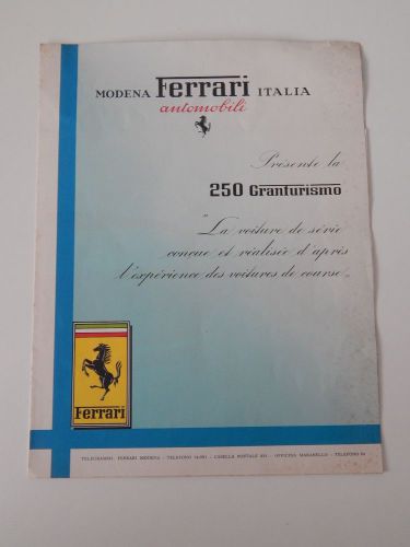 Original ferrari 250 gt sales brochure ellena boano tdf swb gto