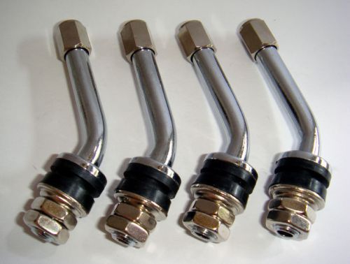 4 pcs. 2&#034; chrome tire valve stems 45 degree angled size l.