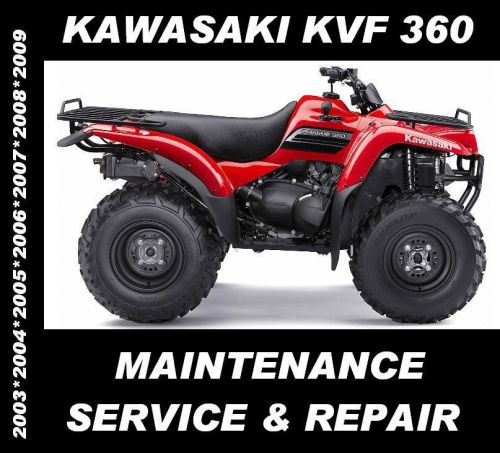 Kawasaki kvf360 kvf 360 atv quad service maintenance repair rebuild manual