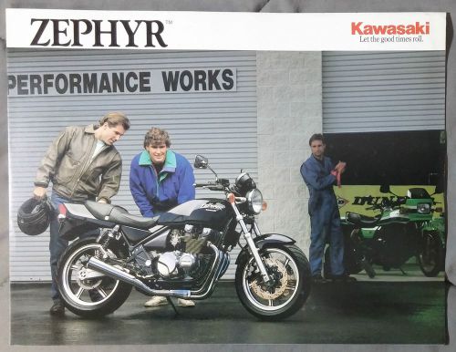 1990 nos kawasaki zephyr zr550 b1 brochure spec sheet vintage rare dealer