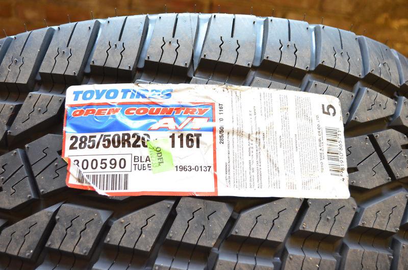 2 new 285 50 20 toyo open country a/t tires