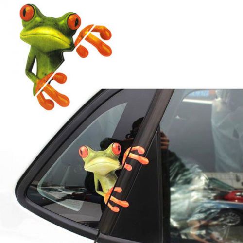 New 10pcs creative 3d peep frog funny car stickers truck window decal graphics
