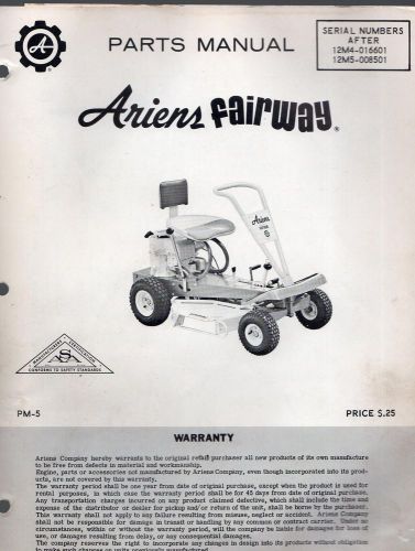 Ariens fairway iv &amp; v riding mower parts manual  pm-5   (333)