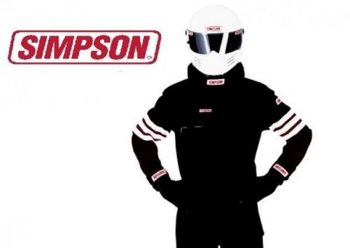 New simpson large black jacket std 6 sfi-1 single layer nomex driving fire suit