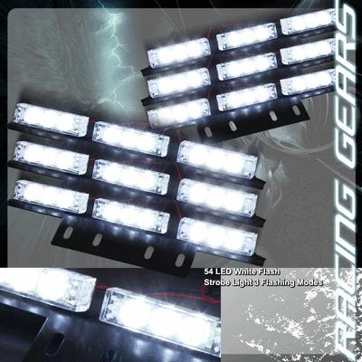 54 white led emergency hazard warning strobe 3x mode 12v lights lightbars kit