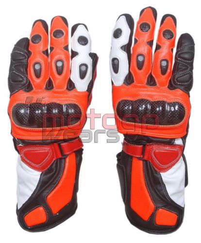 Honda repsol motorbike racing leather gloves all size available for men &amp; women