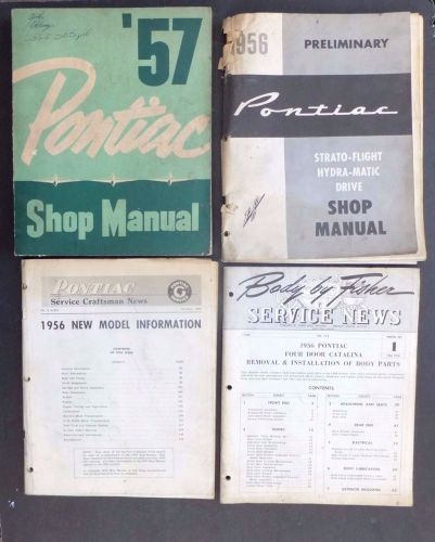 Vtg gm pontiac 1956 1957 passenger car shop service manual supplement fisher lot